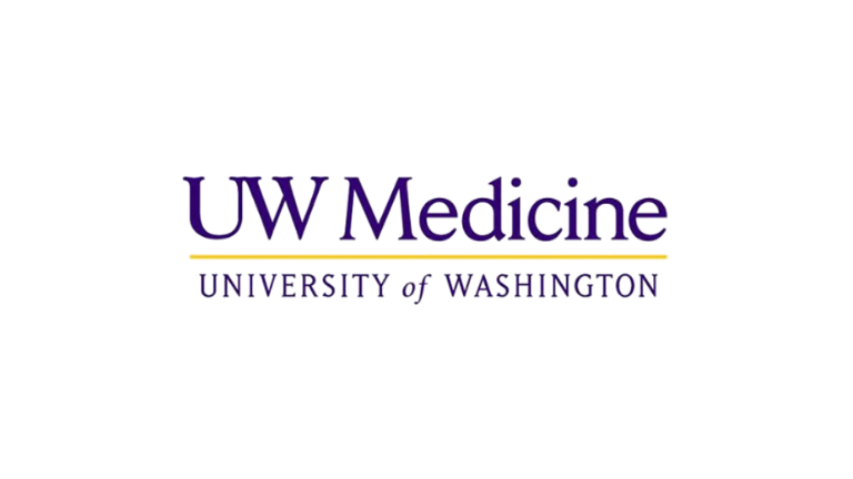 Logo with "UW Medicine" in purple text above a gold line, and "University of Washington" in purple below the line, all on a white background.